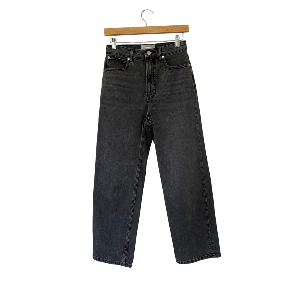 Everlane The Way-High Jean Gray Black Organic Cotton Cropped Straight 26 EUC